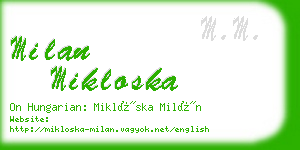 milan mikloska business card